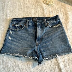 Abercrombie Classic High-Rise Blue Denim Cutoff Shorts